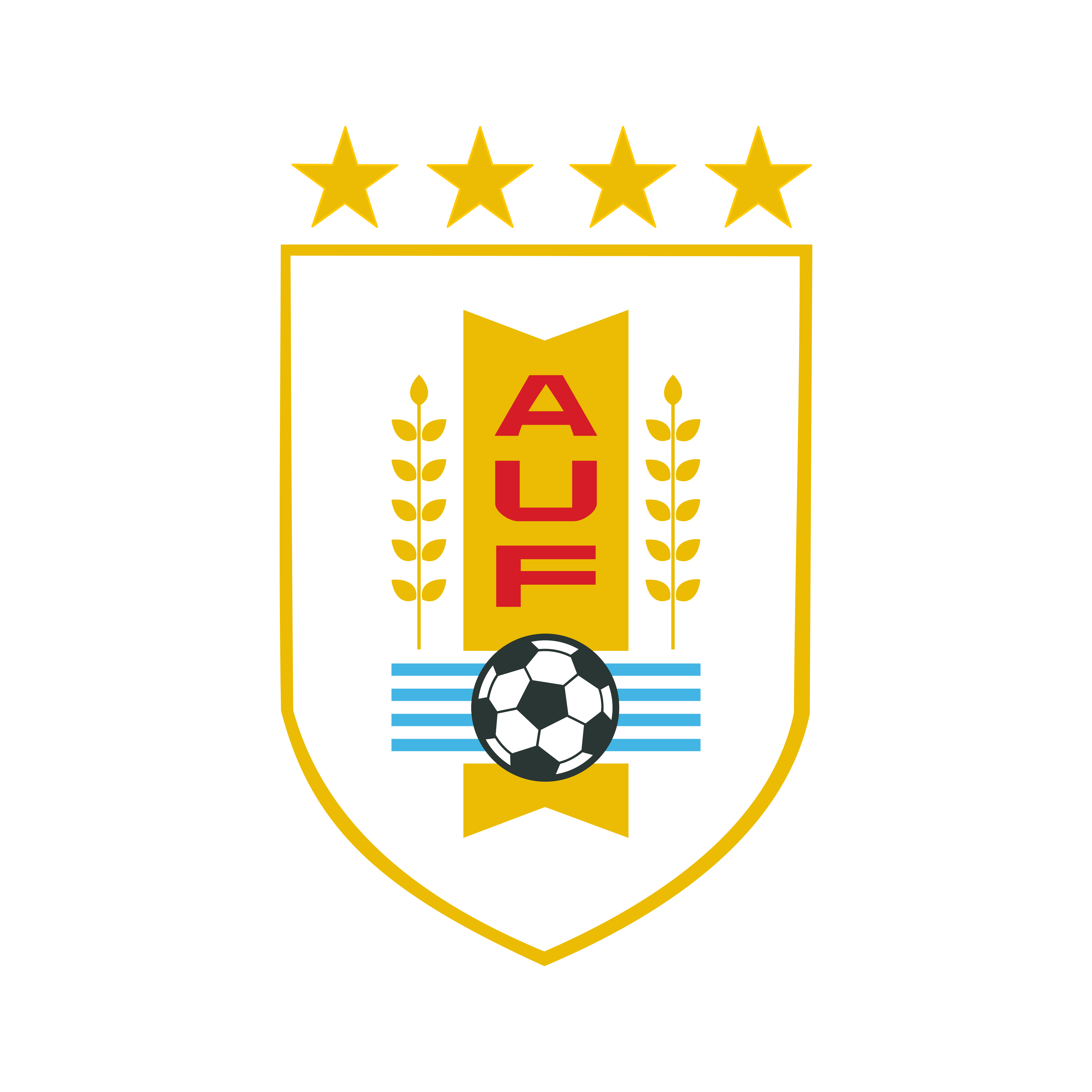 AUFのロゴ、ウルグアイ代表サッカーチームのロゴ（PNG形式）。.