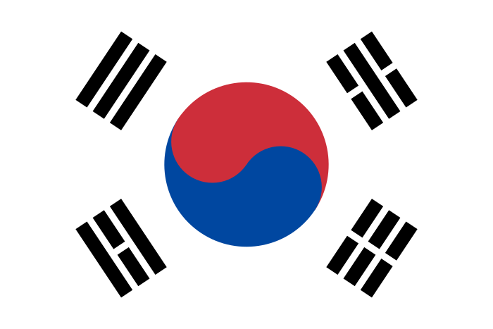 韓国の国旗。.